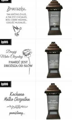 ZNICZ LAMPION z GRAWEREM dla Kochanej Siostry