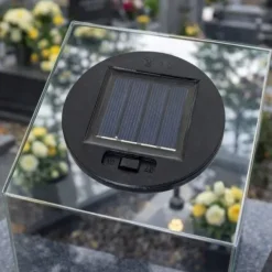 Znicz Lustrzany dla Taty Solarny 3D LED z Grawerem Elegancki Ciepłe Światło