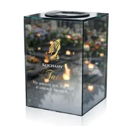 Znicz Lustrzany dla Taty Solarny 3D LED z Grawerem Elegancki Ciepłe Światło
