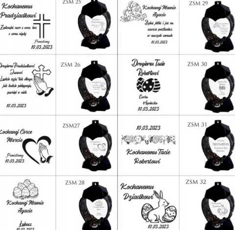 ZNICZ SERCE z różą personalizowany Z GRAWEREM DLA BABCI dużo wzorów
