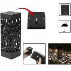 Znicz Solarny Ażurowy LED XL Premium Elegancka Księga ze Złotym