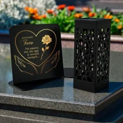 Znicz Solarny na Grób Taty Dekoracja z Personalizacją na Dzień Ojca