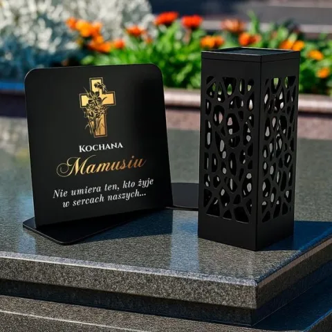 Znicz Solarny Podstawka z Personalizacją na Grób Mamy Dekoracja Dzień Matki