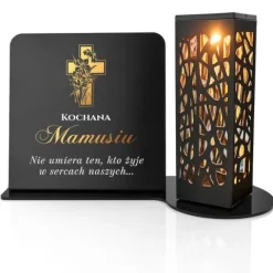 Znicz Solarny Podstawka z Personalizacją na Grób Mamy Dekoracja Dzień Matki