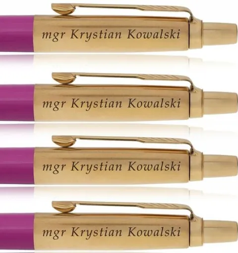 ZŁOTY DŁUGOPIS PARKER JOTTER CZARNY 24 KARATY + PUDEŁKO Z DEDYKACJĄ GRAWER