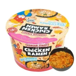 Zupa instant koreańska Ramen Chicken carbonara Korean Street w misce 107g